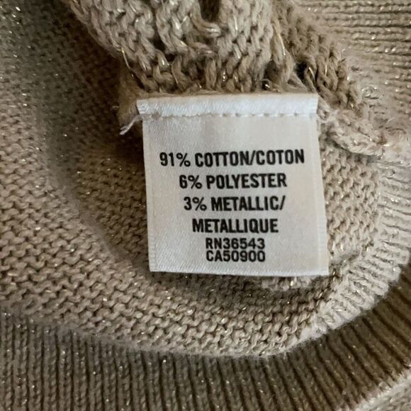 VAN Heusen Vintage Crochet Front 3/4 Sleeve Sweater Size Medium - Picture 6 of 7